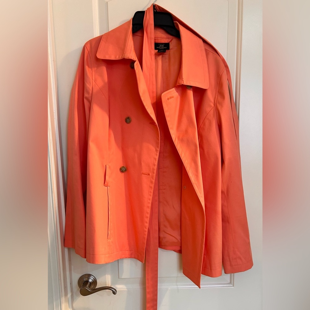 Brooks Brothers Vibrant peach Trench Coat